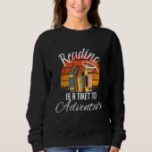 Sweatshirt Funy Reading Adventure Citation Enseignant Cool Re (Devant)