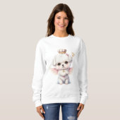 Sweatshirt Furry Joy : Angel Wing Maltese Chig Puppy Cadeau (Devant entier)