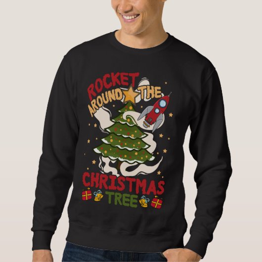 Sweatshirt Fusées autour de l'arbre de Noël - sueur de Noël m (Devant)