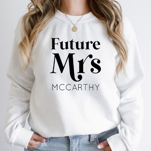 Sweatshirt Futur Madame Custom Nom Mariée Pour Devenir Fiancé