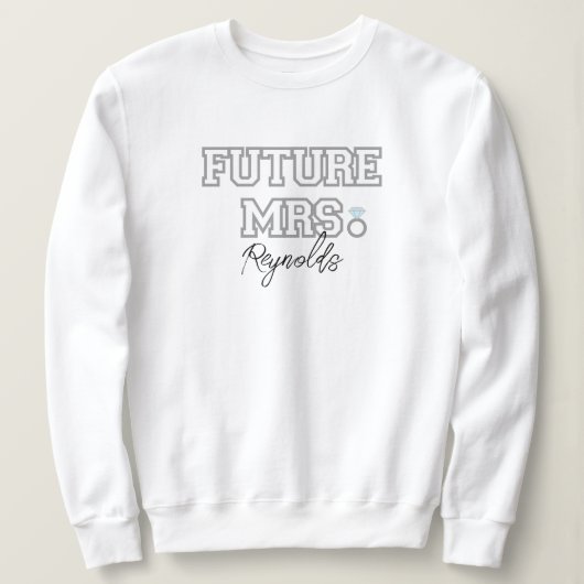 Sweatshirt Futur Mme Bride, Fiance, Bachelorette Cadeau perso (Design devant)