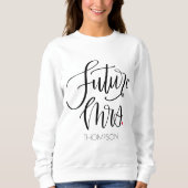 Sweatshirt Futur Mme Papeterie Moderne Calligraphiée Rouge Mo (Devant)