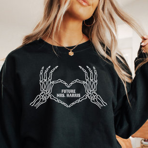 Sweatshirt Futur squelette gothique mains cœur Madame
