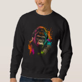 Sweatshirt Future Monkey Dj Retro Party Gorilla Dj Synthwave (Devant)