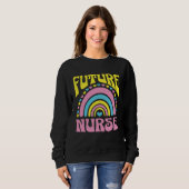 Sweatshirt Future Nurse Bright Retro Rainbow Nurses Training (Devant entier)