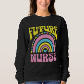 Sweatshirt Future Nurse Bright Retro Rainbow Nurses Training (Devant)
