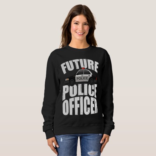 Sweatshirt Future Police Officer Blue Line (Devant entier)