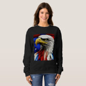 Sweatshirt Futuristic American Bald Eagle USA Flag 4th of Jul (Devant entier)