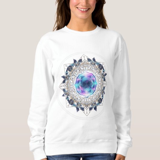 Sweatshirt Futuristic Crystal Mandala – Geometric Tech Art (Devant)