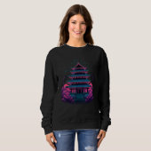 Sweatshirt Futuristic Synthwave Temple (Devant entier)
