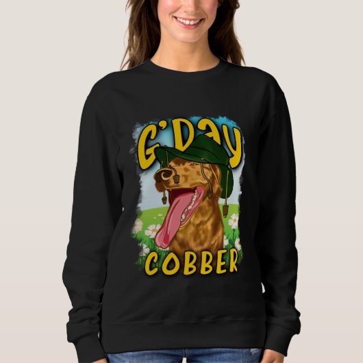 Sweatshirt G day Cobber Hello Mate Australian Dog Aussie Di (Devant)
