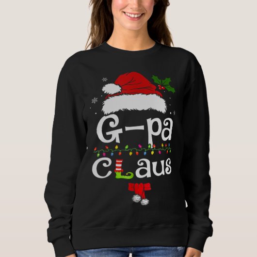 Sweatshirt Gaga Claus Leopard Noël Pyjama Père Noël Cadeau po (Devant)