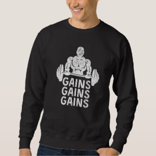 Sweatshirt Gains Gym Rat Gym Bro Bodybuilder