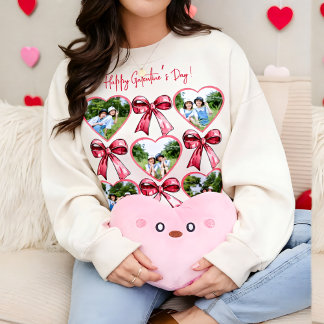 Sweatshirt Galentine Heart Photo Bow Collage Cozy Friend