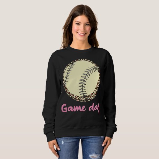 Sweatshirt Game Day Baseball Leopard (Devant entier)
