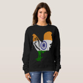 Sweatshirt Game fowl India Indian flag gaff rooster Gamefowl (Devant entier)