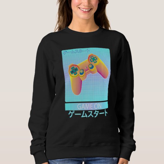 Sweatshirt Game On Video Game Controller Retro Vaporwave Japa (Devant)