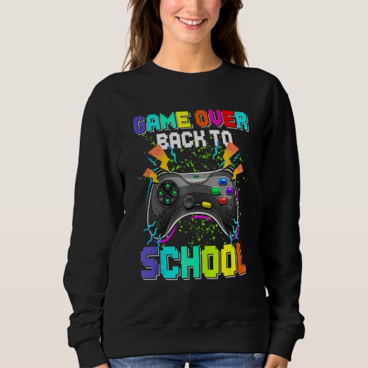 Sweatshirt Game Over Back To School Video Game Leveled Up Boy (Devant)