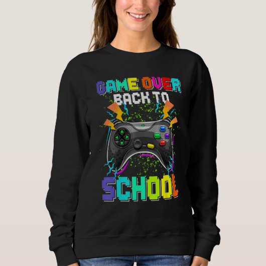 Sweatshirt Game Over Back To School Video Game Leveled Up Boy (Devant)