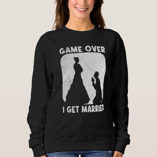 Sweatshirt Game over bride groom husband and wife wedding (Devant)