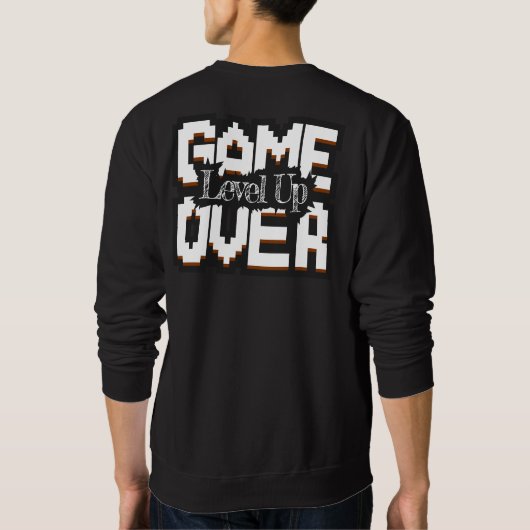 Sweatshirt Game Over, Level Up : Monde de jeu rétro pixelisé (Dos)