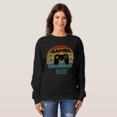 Sweatshirt Gamer Agent Vintage 60s 70s Gaming (Devant entier)