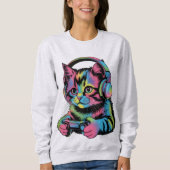 Sweatshirt Gamer Cat Video Games  (Devant)