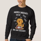 Sweatshirt Gamer Dire Jeu Chien Jeu Casque Gamer Nerd (Devant)