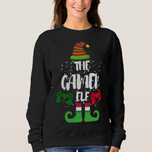 Sweatshirt Gamer Elf Famille Vidéo de Noël Gamer Enfants amus