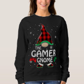 Sweatshirt Gamer Gnome Buffalo Plaid Matching Family Christma (Devant)