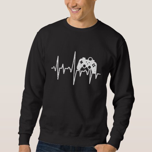 Sweatshirt Gamer Heartbeat Video Game Controller Gamer (Devant)