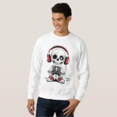 Sweatshirt Gamer Skeleton - Funny Halloween Gaming (Devant entier)