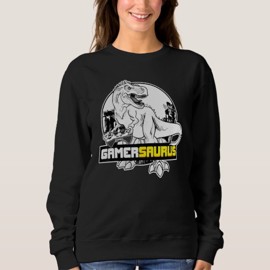 Sweatshirt Gamersaurus Gamer Dinosaur jeu vidéo (Devant)