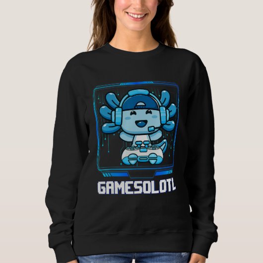 Sweatshirt Gamesolotl Gamer Axolotl Playing Video Games  Boys (Devant)