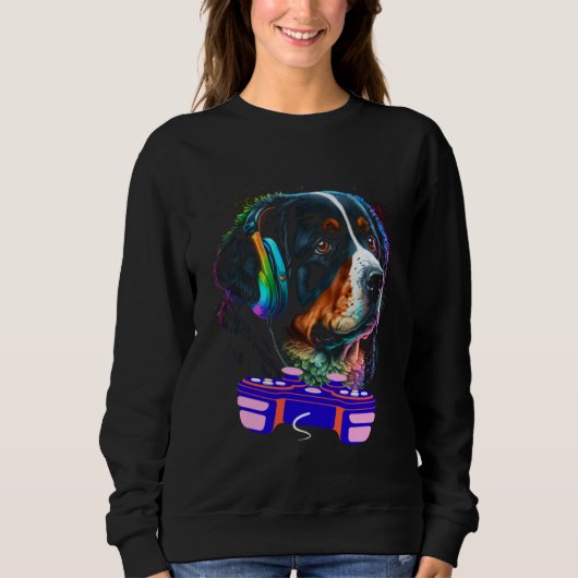 Sweatshirt Gaming Bernese Mountain Dog Player Video Gamer  Me (Devant)