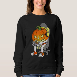 Sweatshirt Gaming Halloween Jack O Lantern Gamer Boys Kids
