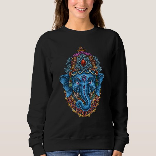 Sweatshirt Ganesha Inde Géométrie sacrée Géométrie Sainte Hin (Devant)