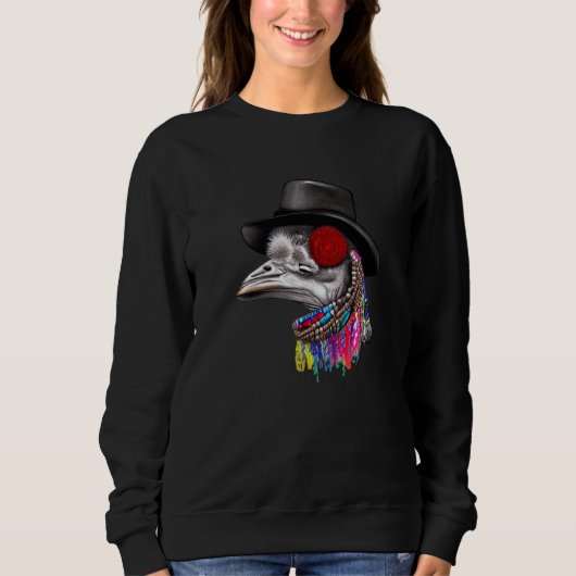 Sweatshirt Gangsta Rap Ostrich Hat Necklaces  Animal Festival (Devant)