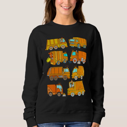 Sweatshirt Garbage Truck Street Sweeper Garçons Filles Hommes (Devant)