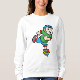 Sweatshirt Garçon en patinage avec patins et casque