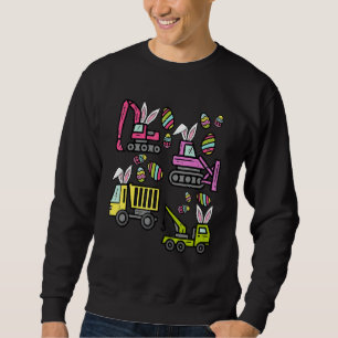 Sweatshirt Garçons Jour de Pâques Grue Camion Construction Ch
