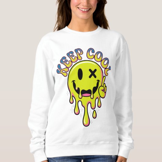 Sweatshirt Garder Cool Driving Smiley Face Y2K Rave Aesthétiq (Devant)