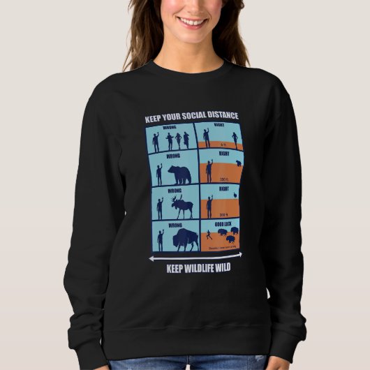 Sweatshirt Garder la faune sauvage - Distances sociales Faune (Devant)