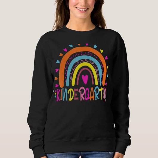 Sweatshirt Gardergarten Boho Rainbow enseignant journée Derni (Devant)