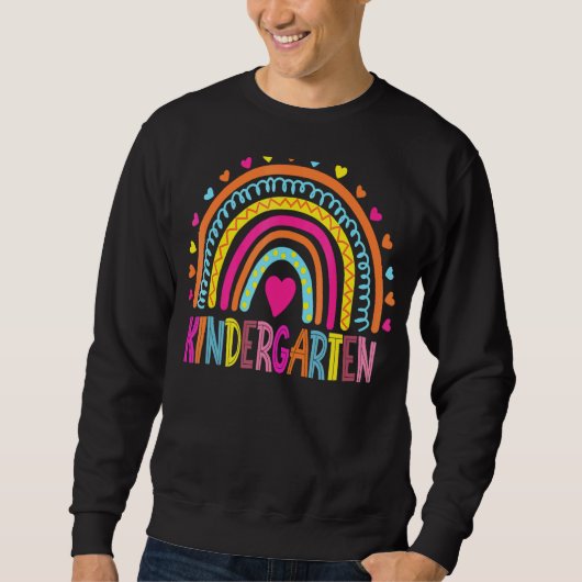 Sweatshirt Gardergarten Boho Rainbow enseignant journée Derni (Devant)