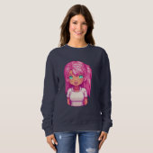 Sweatshirt Gardien Céleste fille rose (Devant entier)