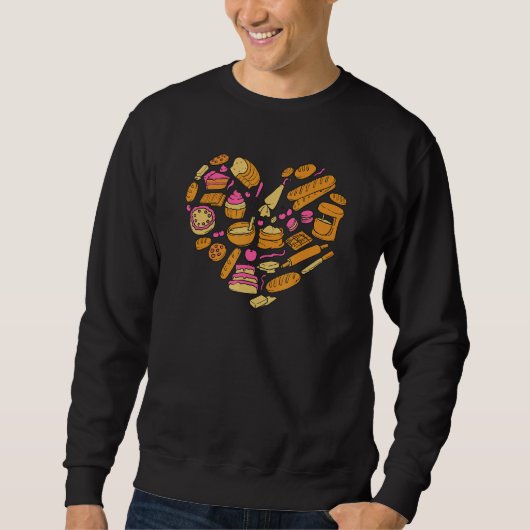 Sweatshirt Gâteau Cuisine Coeur Amour Hobby Baker Pâtisserie  (Devant)