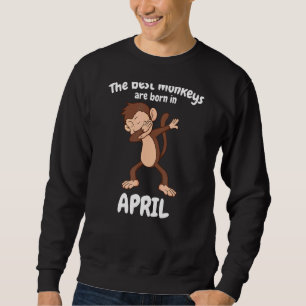 Sweatshirt Gâteau de fête d'anniversaire Avril Singe Dabbing
