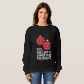 Sweatshirt Gauche est plus bas que droite Funny Noël (Devant entier)