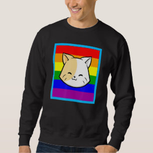 Sweatshirt Gay Happy Chat Lgbt Stuff Ados Rainbow Carré Japa